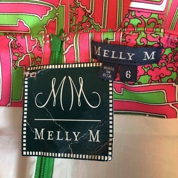 MELLY M Madden Mini Skirt Geometrical Abstract Neon Print Made in the USA - Picture 7 of 10